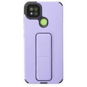Xiaomi Redmi 9C Mega Standlı Silikon Lila Kılıf
