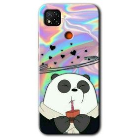 Xiaomi Redmi 9C Milkshake Panda Baskılı Uyumlu Silikon Kılıf