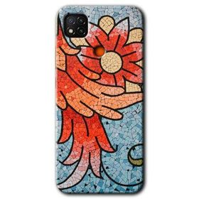 Xiaomi Redmi 9C Mozaik Çiçek Baskılı Uyumlu Silikon Kılıf