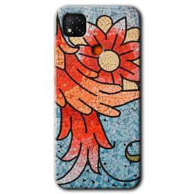 Xiaomi Redmi 9C Mozaik Çiçek Baskılı Uyumlu Silikon Kılıf