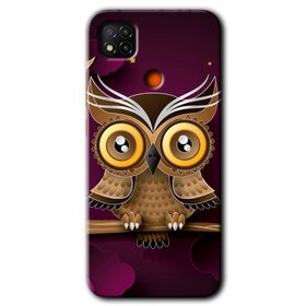 Xiaomi Redmi 9C Owl Bird Branch Baskılı Uyumlu Silikon Kılıf