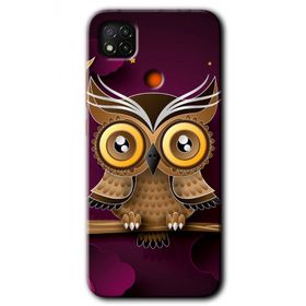Xiaomi Redmi 9C Owl Bird Branch Baskılı Uyumlu Silikon Kılıf