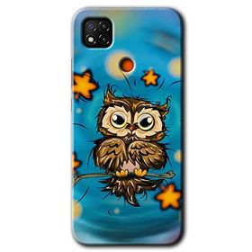 Xiaomi Redmi 9C Owl Bird Stars Baskılı Uyumlu Silikon Kılıf