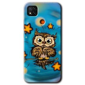 Xiaomi Redmi 9C Owl Bird Stars Baskılı Uyumlu Silikon Kılıf