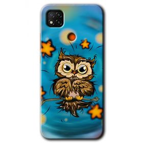 Xiaomi Redmi 9C Owl Bird Stars Baskılı Uyumlu Silikon Kılıf
