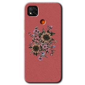 Xiaomi Redmi 9C Retro Çiçek Baskılı Uyumlu Silikon Kılıf