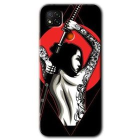 Xiaomi Redmi 9C Samurai Girl Baskılı Uyumlu Silikon Kılıf