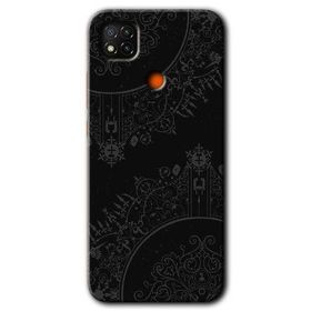 Xiaomi Redmi 9C Siyah Mandala Baskılı Uyumlu Silikon Kılıf