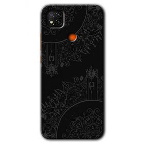 Xiaomi Redmi 9C Siyah Mandala Baskılı Uyumlu Silikon Kılıf