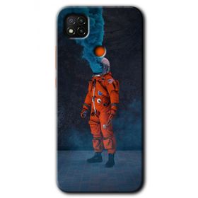 Xiaomi Redmi 9C Smoke Astronot Baskılı Uyumlu Silikon Kılıf
