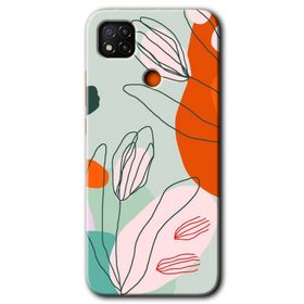 Xiaomi Redmi 9C Vektör Çiçekler Baskılı Uyumlu Silikon Kılıf