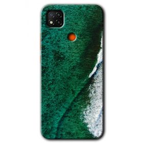 Xiaomi Redmi 9C Yeşil Okyanus Baskılı Uyumlu Silikon Kılıf