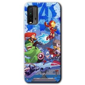 Xiaomi Redmi 9T Avengers Cartoon Baskılı Uyumlu Silikon Kılıf