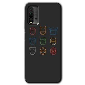 Xiaomi Redmi 9T Avengers Minimalism Baskılı Uyumlu Silikon Kılıf