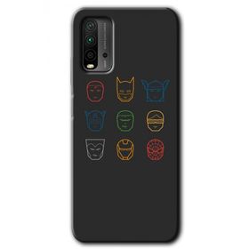 Xiaomi Redmi 9T Avengers Minimalism Baskılı Uyumlu Silikon Kılıf