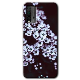 Xiaomi Redmi 9T Beyaz Çiçek Baskılı Uyumlu Silikon Kılıf