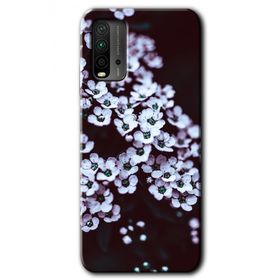 Xiaomi Redmi 9T Beyaz Çiçek Baskılı Uyumlu Silikon Kılıf