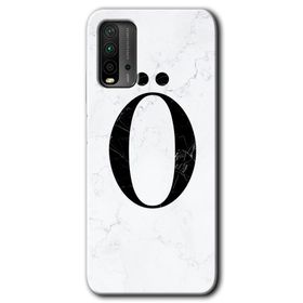 Xiaomi Redmi 9T Beyaz Mermer Desenli Ö Harfi Baskılı Uyumlu Silikon Kılıf
