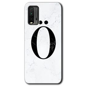 Xiaomi Redmi 9T Beyaz Mermer Desenli Ö Harfi Baskılı Uyumlu Silikon Kılıf