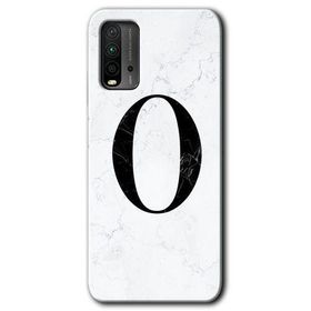 Xiaomi Redmi 9T Beyaz Mermer Desenli Ö Harfi Baskılı Uyumlu Silikon Kılıf