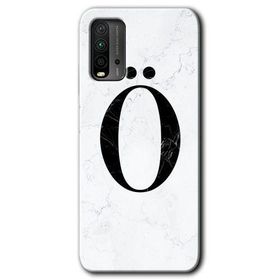 Xiaomi Redmi 9T Beyaz Mermer Desenli Ö Harfi Baskılı Uyumlu Silikon Kılıf