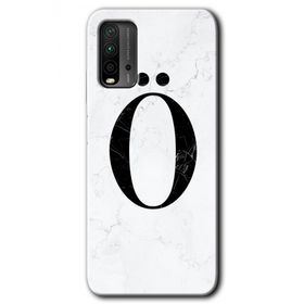 Xiaomi Redmi 9T Beyaz Mermer Desenli Ö Harfi Baskılı Uyumlu Silikon Kılıf