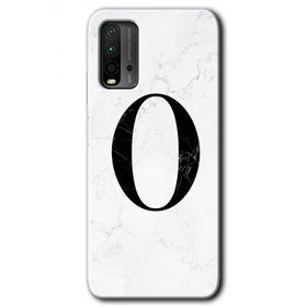 Xiaomi Redmi 9T Beyaz Mermer Desenli Ö Harfi Baskılı Uyumlu Silikon Kılıf