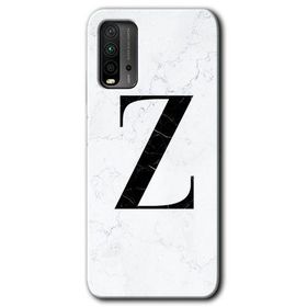 Xiaomi Redmi 9T Beyaz Mermer Desenli Z Harfi Baskılı Uyumlu Silikon Kılıf