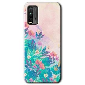 Xiaomi Redmi 9T Çizim Yapraklar Baskılı Uyumlu Silikon Kılıf