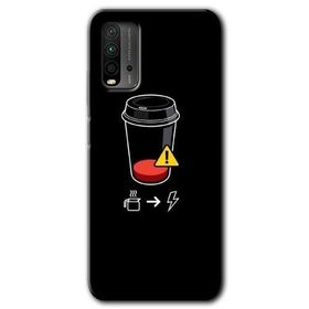 Xiaomi Redmi 9T Coffee Battery Baskılı Uyumlu Silikon Kılıf