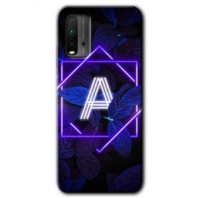 Xiaomi Redmi 9T Dark Neon Yaprak A Harfi Baskılı Uyumlu Silikon Kılıf