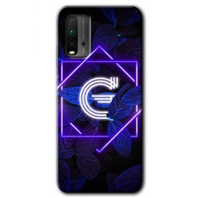 Xiaomi Redmi 9T Dark Neon Yaprak G Harfi Baskılı Uyumlu Silikon Kılıf