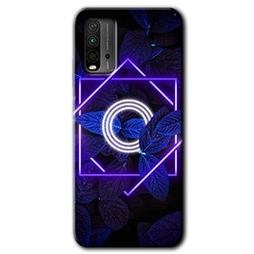 Xiaomi Redmi 9T Dark Neon Yaprak Ö Harfi Baskılı Uyumlu Silikon Kılıf