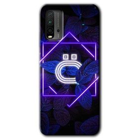Xiaomi Redmi 9T Dark Neon Yaprak Ö Harfi Baskılı Uyumlu Silikon Kılıf