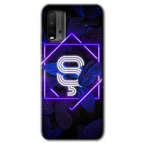 Xiaomi Redmi 9T Dark Neon Yaprak S Harfi Baskılı Uyumlu Silikon Kılıf
