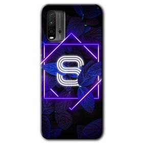 Xiaomi Redmi 9T Dark Neon Yaprak S Harfi Baskılı Uyumlu Silikon Kılıf