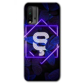 Xiaomi Redmi 9T Dark Neon Yaprak S Harfi Baskılı Uyumlu Silikon Kılıf