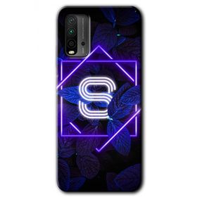 Xiaomi Redmi 9T Dark Neon Yaprak S Harfi Baskılı Uyumlu Silikon Kılıf
