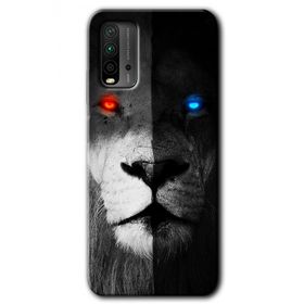 Xiaomi Redmi 9T Fire and Ice Lion Baskılı Uyumlu Silikon Kılıf