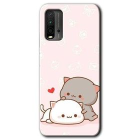 Xiaomi Redmi 9T Kedi Aşkı Baskılı Uyumlu Silikon Kılıf