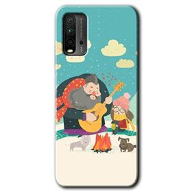 Xiaomi Redmi 9T Kış Pikniği Baskılı Uyumlu Silikon Kılıf