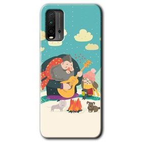 Xiaomi Redmi 9T Kış Pikniği Baskılı Uyumlu Silikon Kılıf