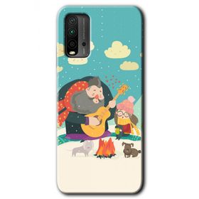 Xiaomi Redmi 9T Kış Pikniği Baskılı Uyumlu Silikon Kılıf