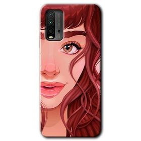 Xiaomi Redmi 9T Kızıl Kız Baskılı Uyumlu Silikon Kılıf