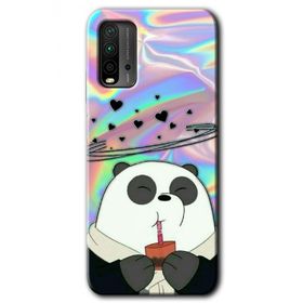 Xiaomi Redmi 9T Milkshake Panda Baskılı Uyumlu Silikon Kılıf