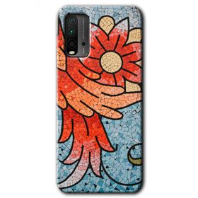 Xiaomi Redmi 9T Mozaik Çiçek Baskılı Uyumlu Silikon Kılıf