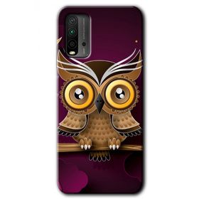 Xiaomi Redmi 9T Owl Bird Branch Baskılı Uyumlu Silikon Kılıf