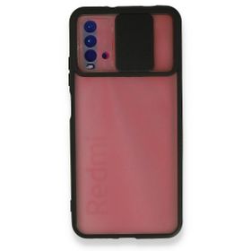 Xiaomi Redmi 9T Palm Buzlu Kamera Sürgülü Silikon - Siyah Cep Telefonu Kılıfı