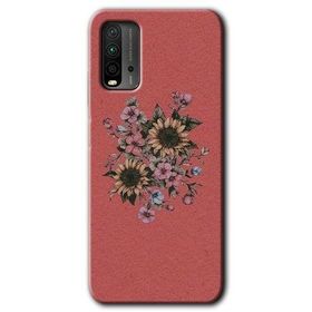 Xiaomi Redmi 9T Retro Çiçek Baskılı Uyumlu Silikon Kılıf