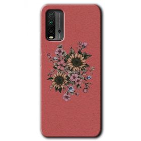 Xiaomi Redmi 9T Retro Çiçek Baskılı Uyumlu Silikon Kılıf